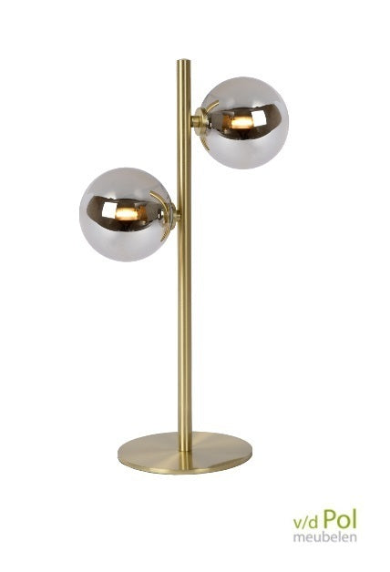 Tafellamp 2 lichtbollen mat goud