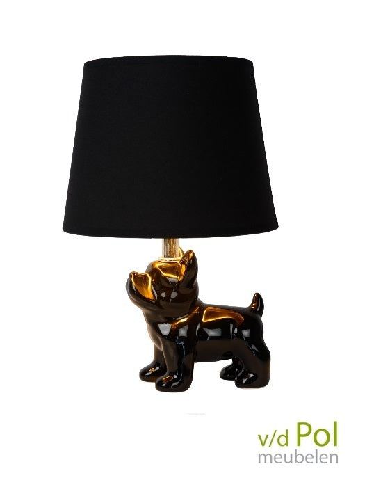 Tafellamp zwarte hond