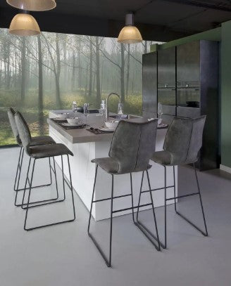 chairus Moderne barkrukken, set van 4 verstelbare draaibare barkrukken, ontbijtbar stoelen met metalen basis voor keukeneilanden/thuispub, geel chairus Moderne barkrukken, set van 4 verstelbare draaibare barkrukken, ontbijtbar stoelen met metalen basis voor keukeneilanden/thuispub, geel