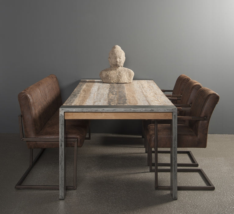 Bankje eettafel Ferro 155cm bruin