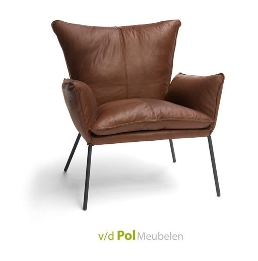 Relax fauteuil Gaucho leder cognac zwarte poten