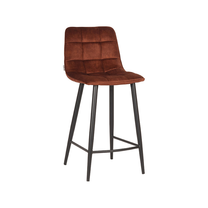 Rust Velours Barstoel Jelt - LABEL51 - Zithoogte 65 cm