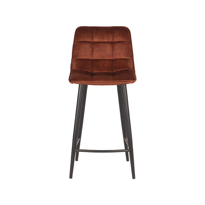 Rust Velours Barstoel Jelt - LABEL51 - Zithoogte 65 cm