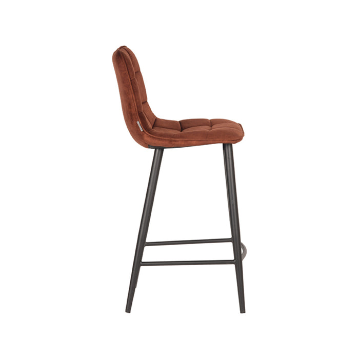 Rust Velours Barstoel Jelt - LABEL51 - Zithoogte 65 cm