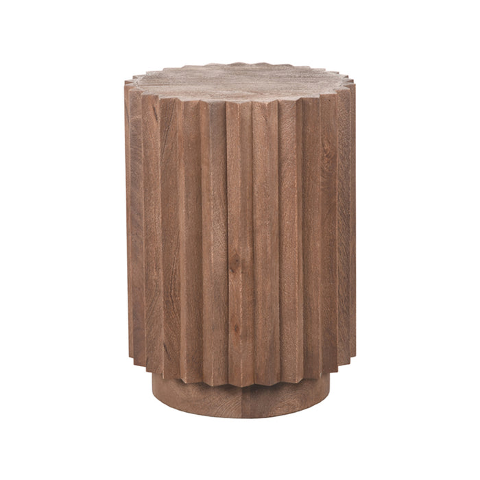 LABEL51 Bijzettafel mangohout rond - Espresso - Novan