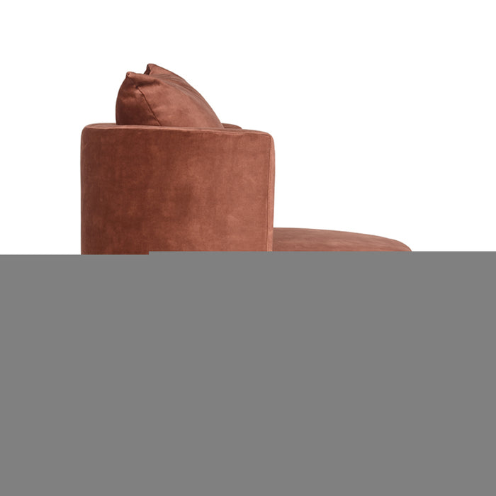 LABEL51 Fauteuil Evy - Rust - Velours 90 cm