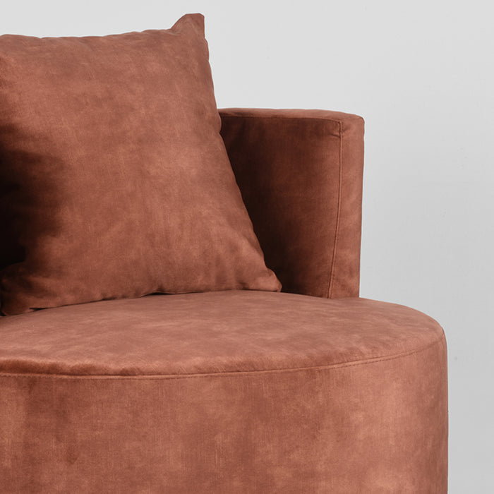 LABEL51 Fauteuil Evy - Rust - Velours 90 cm