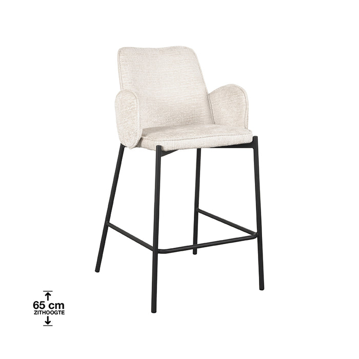 LABEL51 Barkruk Joni - Crème - Zithoogte 65 cm
