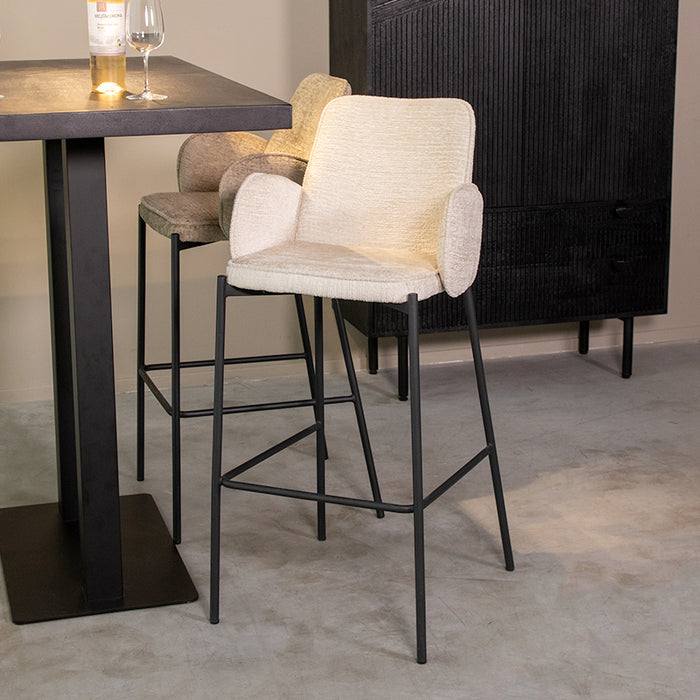 LABEL51 Barkruk Joni - Crème - Zithoogte 78 cm