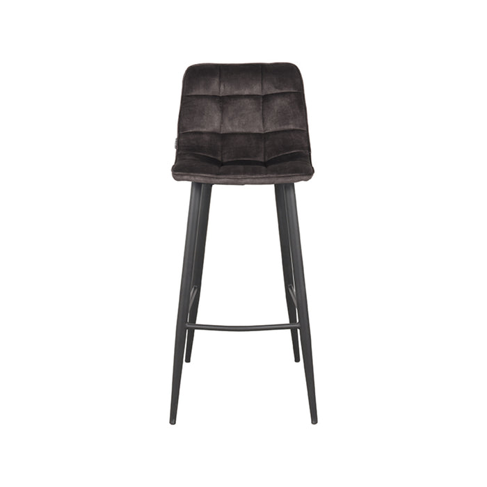 Barstoel Jelt - LABEL51 - Antraciet - Velours - Zithoogte 78 cm