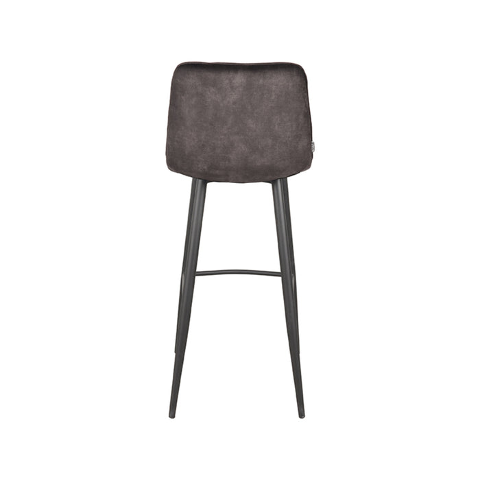 Barstoel Jelt - LABEL51 - Antraciet - Velours - Zithoogte 78 cm