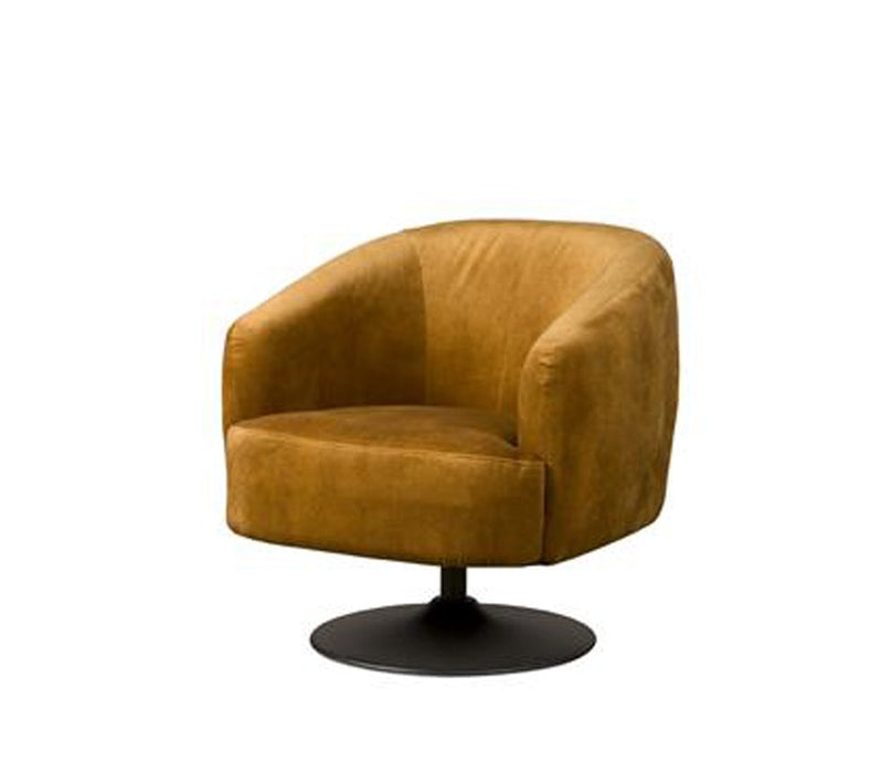 Barga fauteuil goud op draaibare zwarte poot