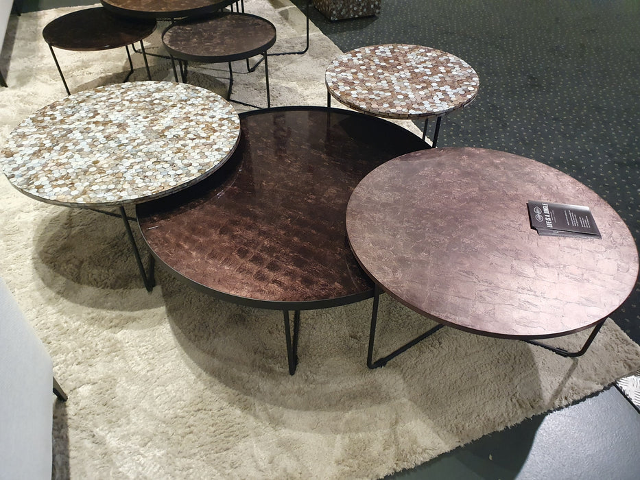 Hexagon Schelpen salontafel Miu rond Six Mix