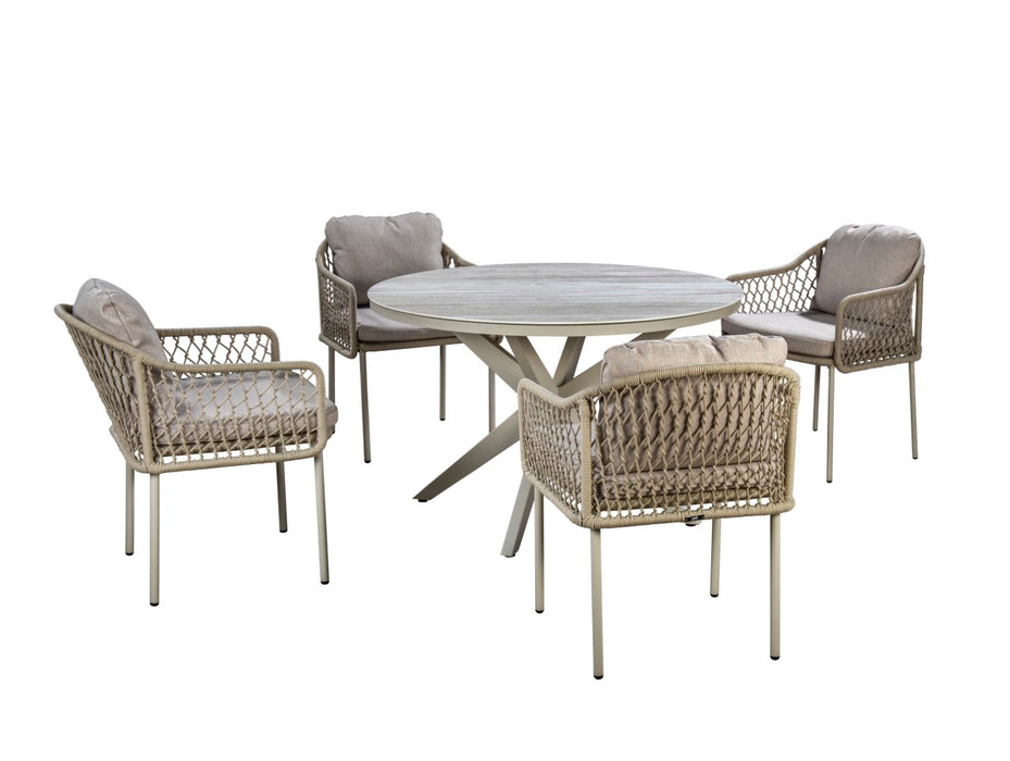 Calma tuinset salix met Rocha stoelen - 4 persoons