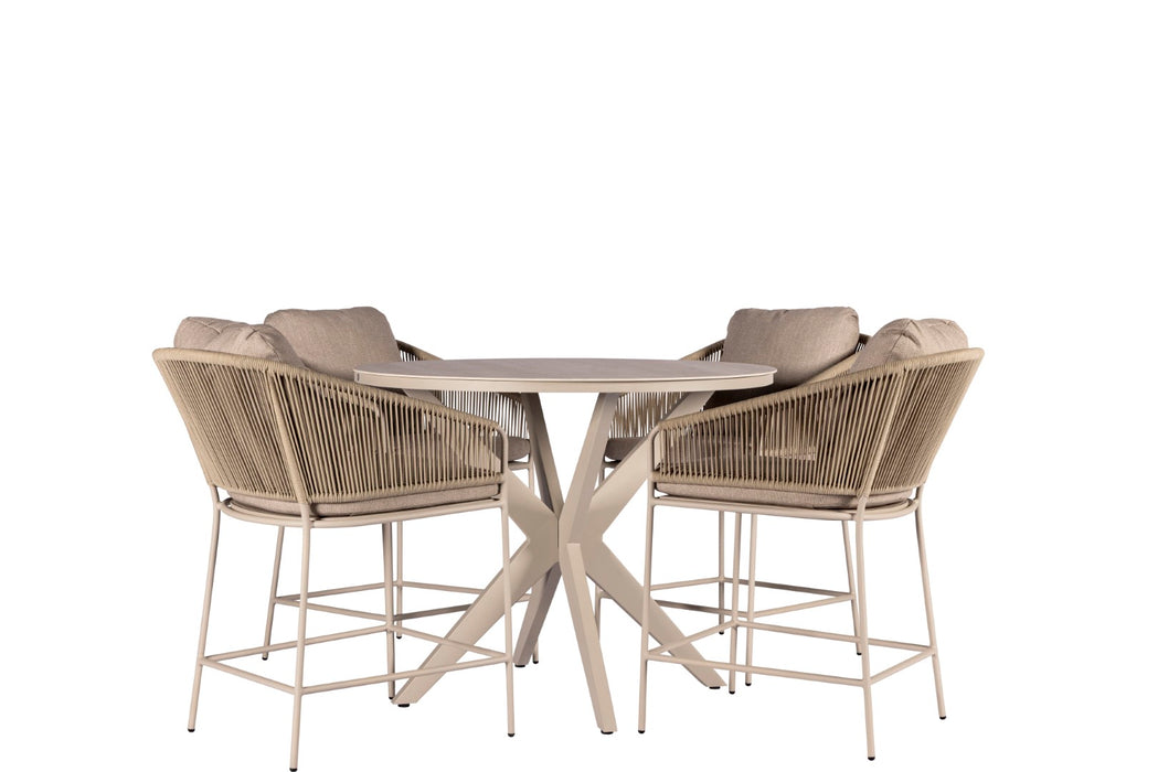 Ø120 cm Calma bartafel rond  salix/travertin