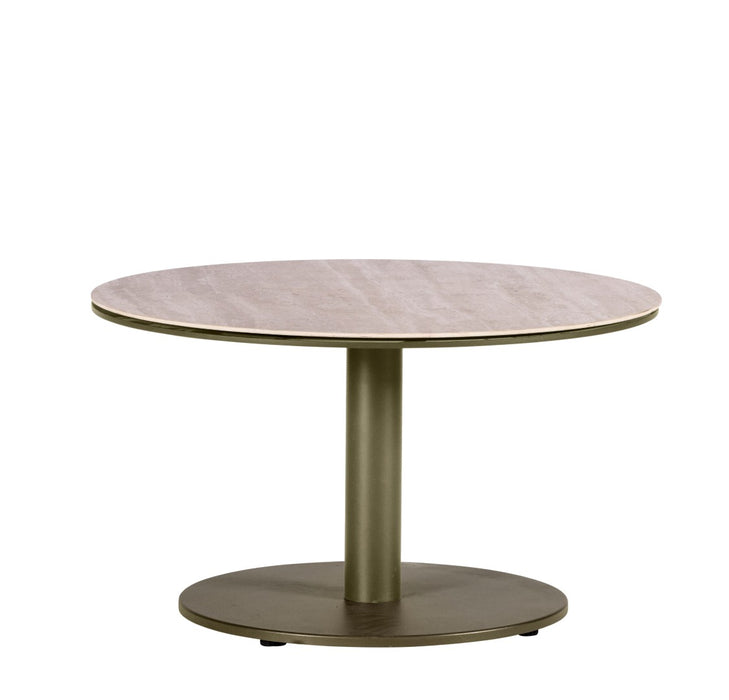 Millor salontafel Ø80 - Olive & travertin
