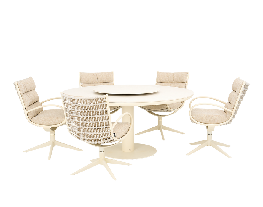 Tuinset Oyster - Camp Bay tuinstoelen + Melville tafel Ø140 cm