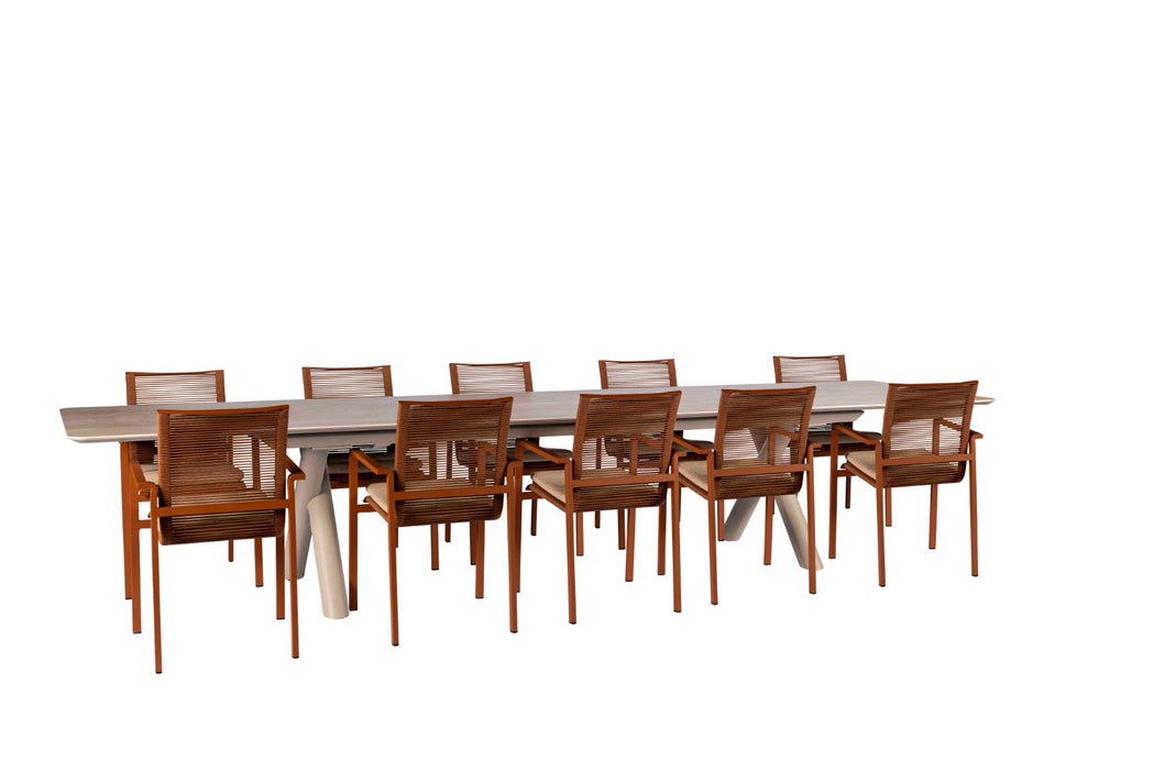 Maratea tuinset met 10 Ishi stoelen in Sienna - Yoi