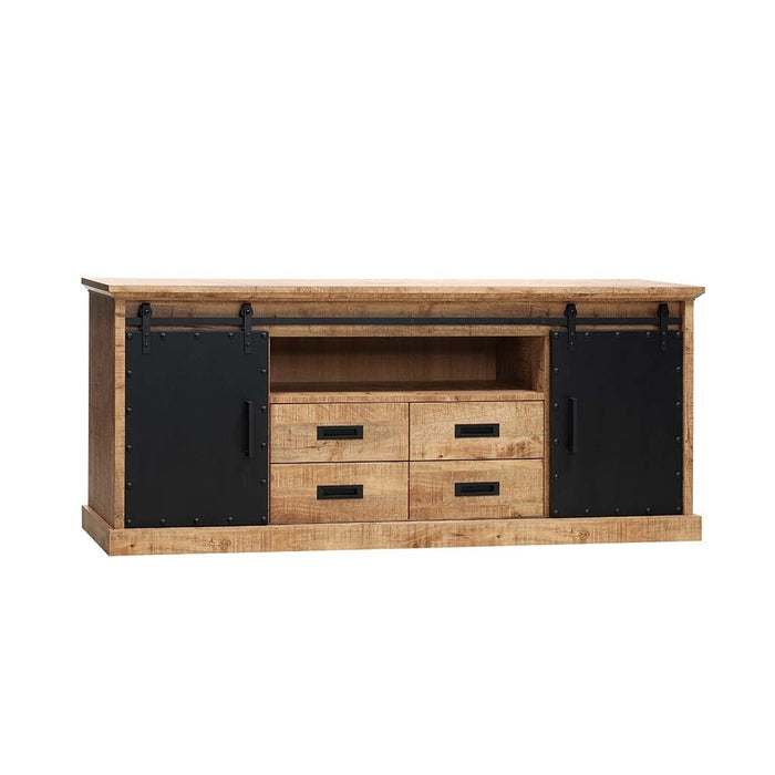 Industry - Lamulux hout met zwart dressoir 210cm