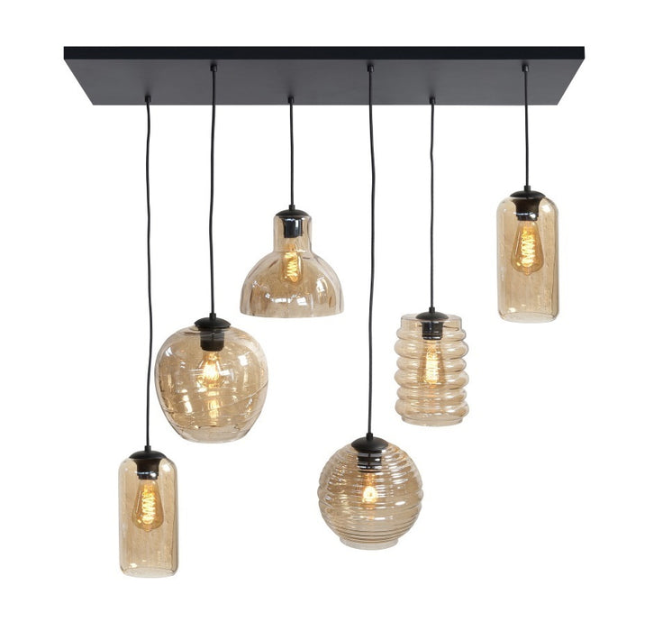 Bevestigde hanglamp GAMMA 3xE14/10W/230V zwart/goud Bevestigde hanglamp GAMMA 3xE14/10W/230V zwart/goud