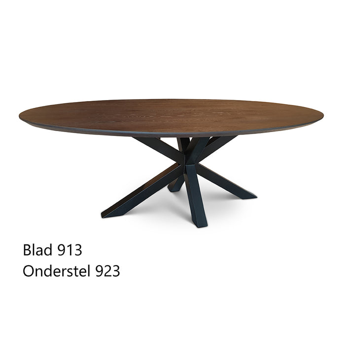 Dutch Oak Steel tafel ovaal zwart