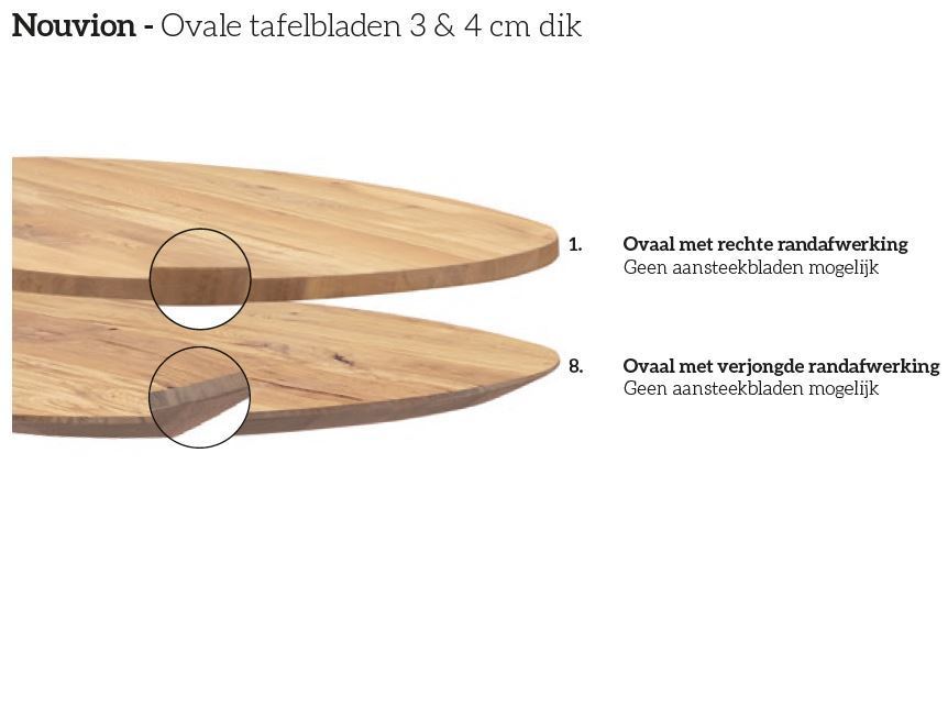 Nouvion ovale eettafel hout