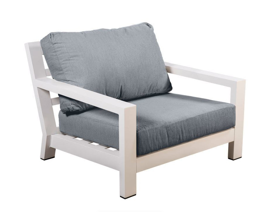 Loungestoel tuin Yoi Ookii wit/ mixed grey