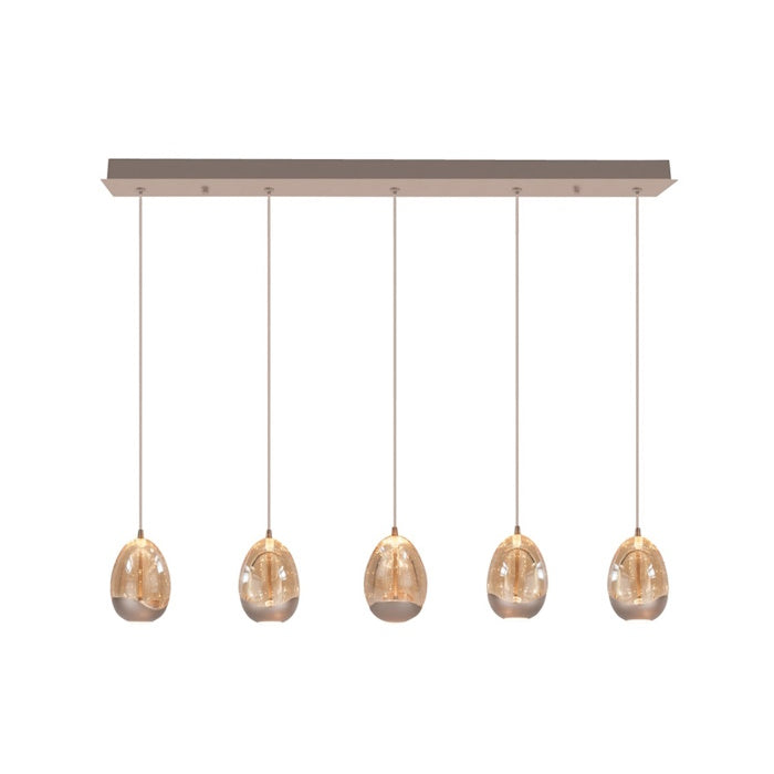 5 lichts egg champagne hanglamp