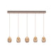 5 lichts egg champagne hanglamp