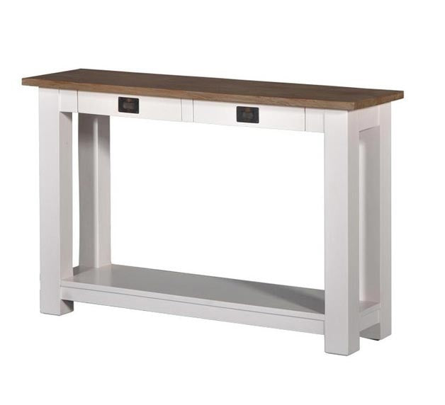 Sidetable Lisa hout met wit landelijk 120 cm 