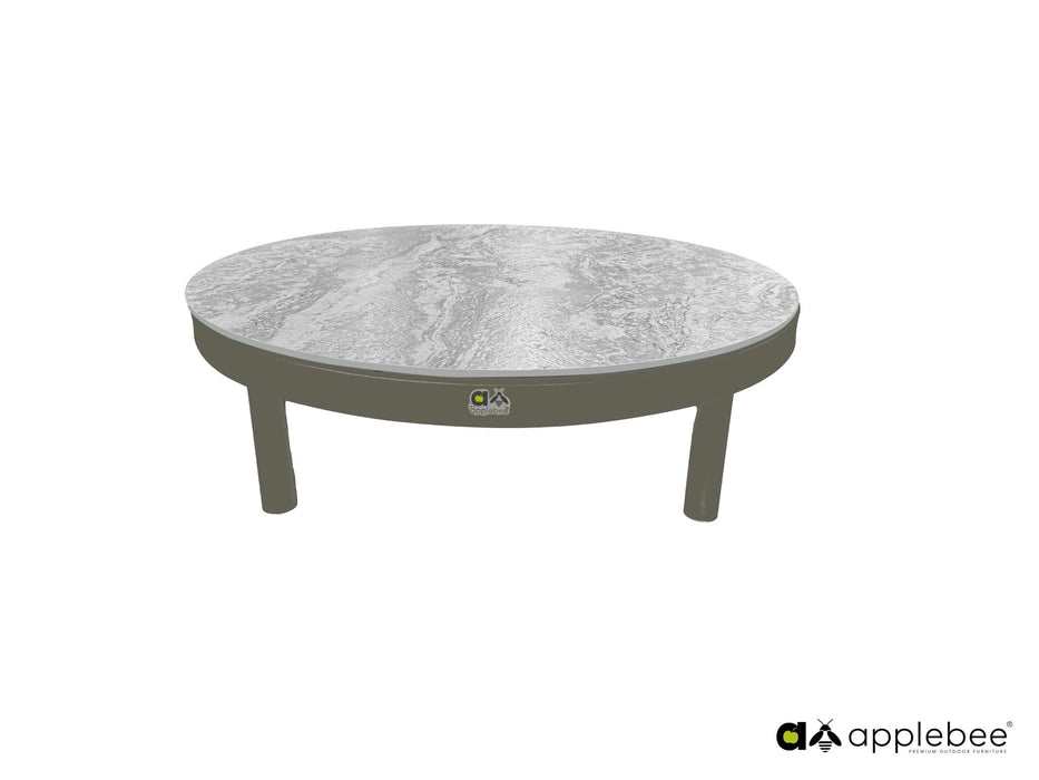 Ronde salontafel Maui Applebee aluminium taupe/ keramiek