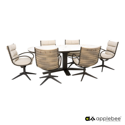  Apple Bee bronze tuinset 6x Camp Bay zanzibar tafel