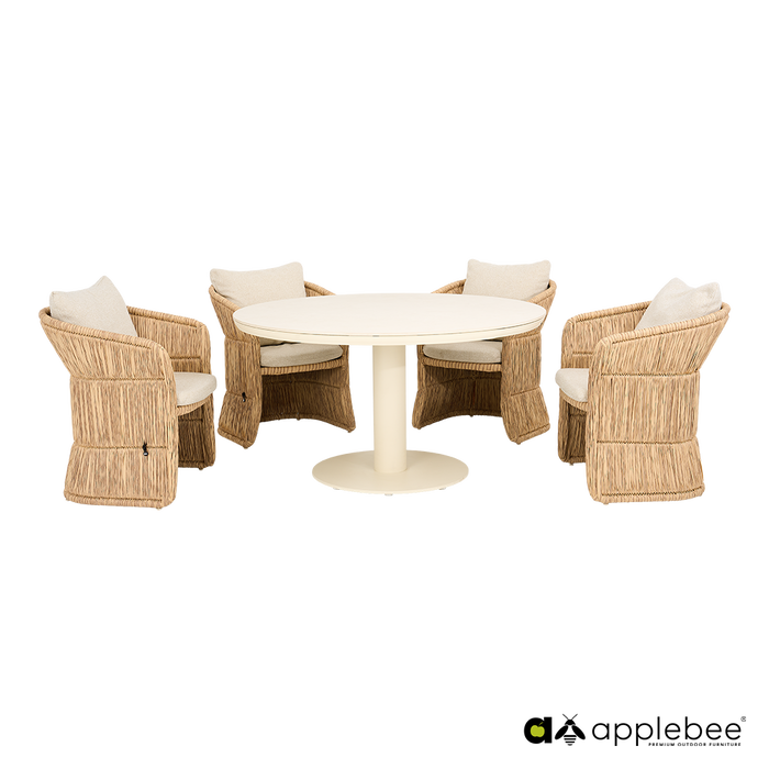 Dining set Melville tafel met Gili stoelen - Apple Bee