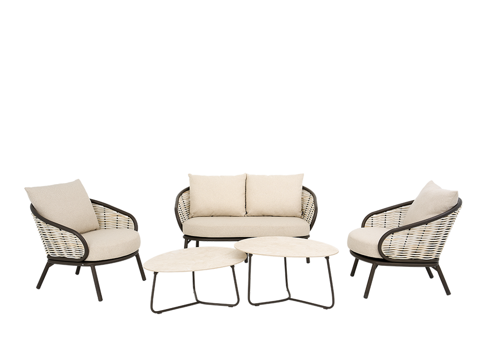 Apple bee pine key loungeset loveseat loungechair salontafelset