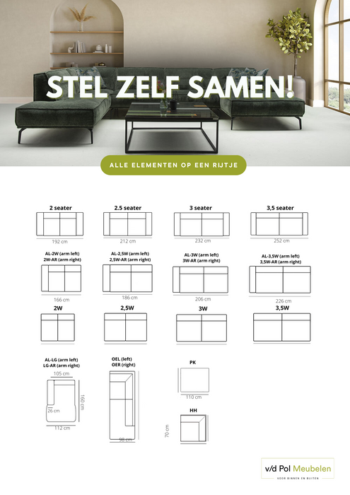 Bank zelf samenstellen het anker stratos