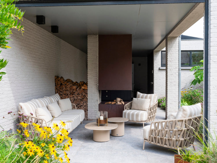 Beverly loungeset sofie koffietafel tuin latte 4 seasons outdoor