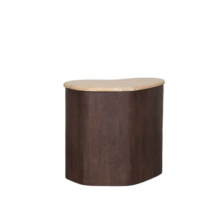 Salontafel 40 cm travertin achterkant