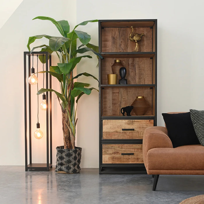 Boekenkast Tampa - Mango hout Industrieel - LABEL51 - Showmodelaanbieding