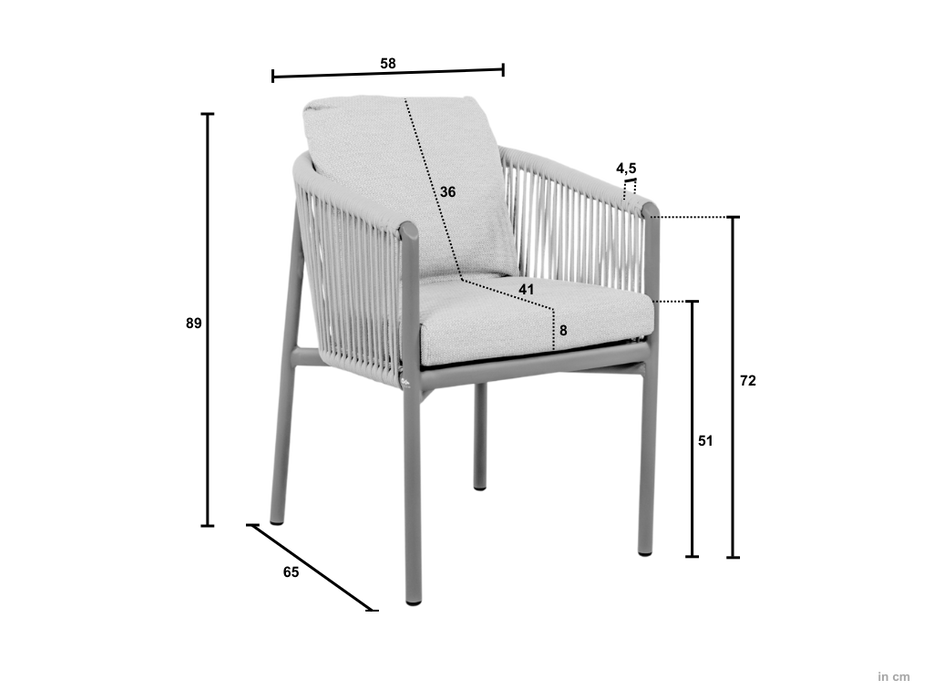 Bora Bora tuinstoel taupe - Apple Bee