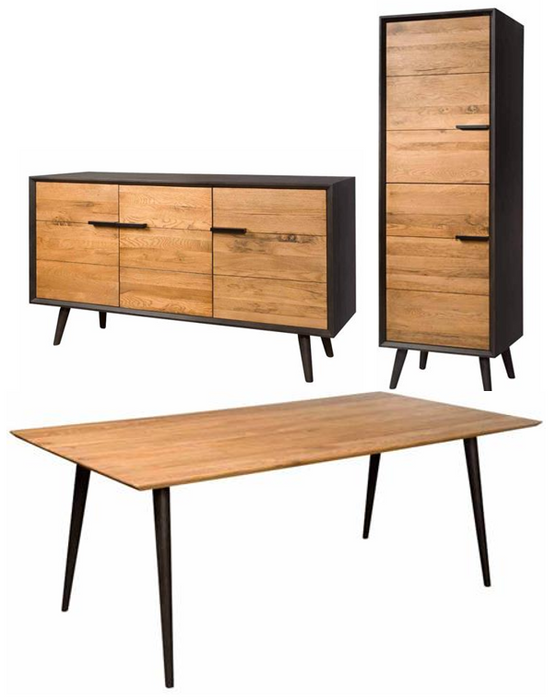 Bresso serie van 3 massief eiken meubels | Showmodelaanbieding