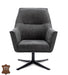 Draaifauteuil Bronco Bull graphite leder