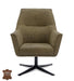 Draaibare fauteuil Bronco leder moss groen zwarte draaipoot