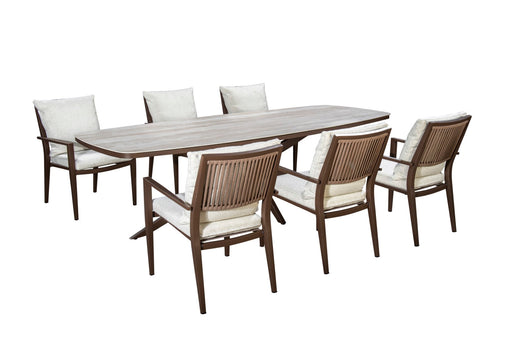 Calma tuinset met 6 Marinha tuinstoelen bronze 