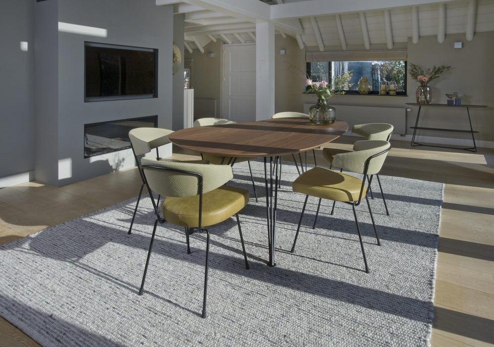 Cloudy eettafel noten Slice groene eetkamerstoelen modern design modern