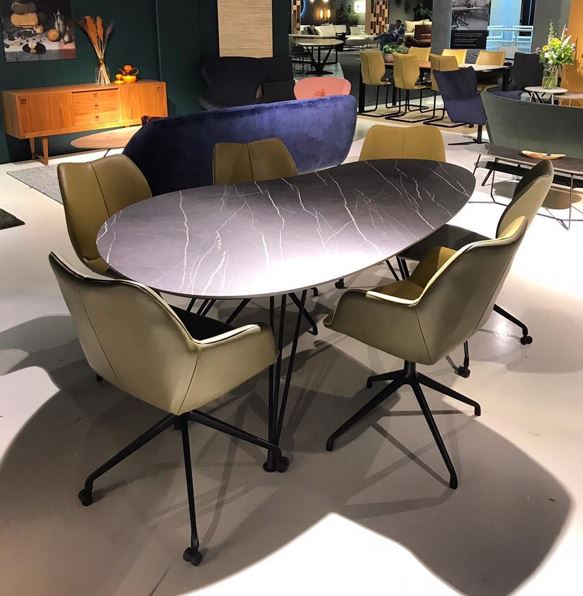 Cloudy marmer look eettafel Brees New World organisch