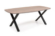 Deens ovale eettafel massief hout met kruispoot zwart