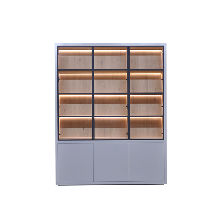 EGK092 vermeer glaskast vitrinekast puur met verlichting