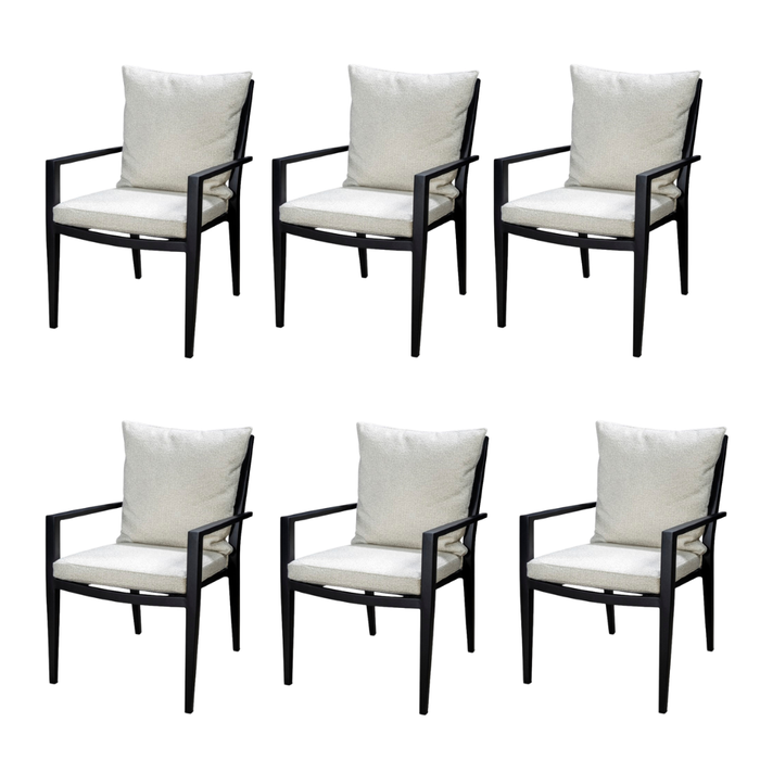 6x Marinha tuinstoel zwart Yoi - Showmodel aanbieding!
