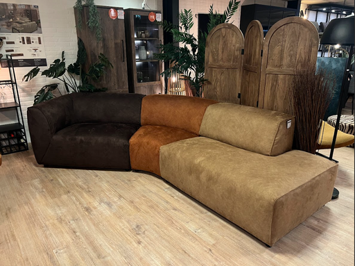 Elementenbank-picasso-leer-look-stoer-cognac-bruin-donkerburin-sale-hoekbank-rondenhoek-utrecht-sale-zonderpoot