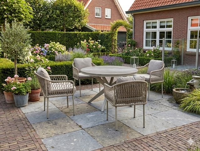 Calma tuinset salix met Rocha stoelen - 4 persoons
